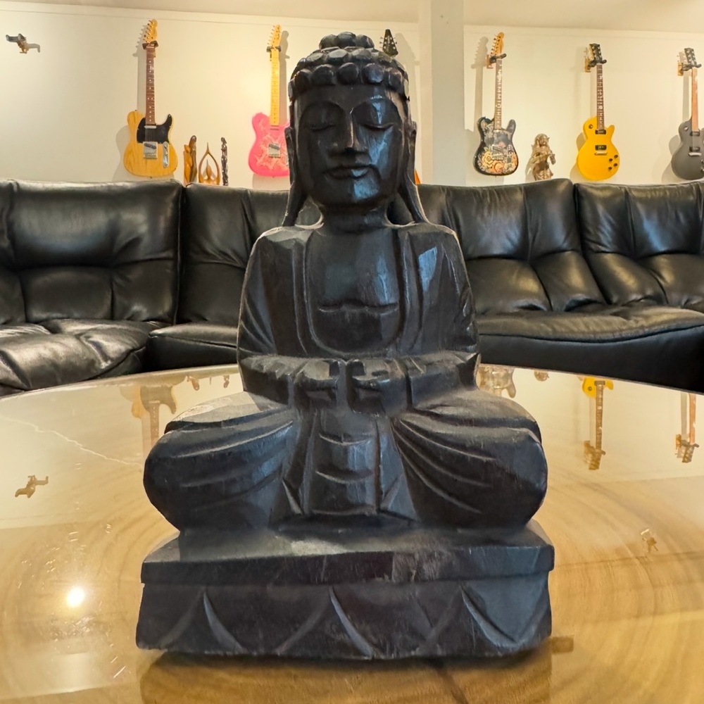 Vintage Wood Carved Buddha